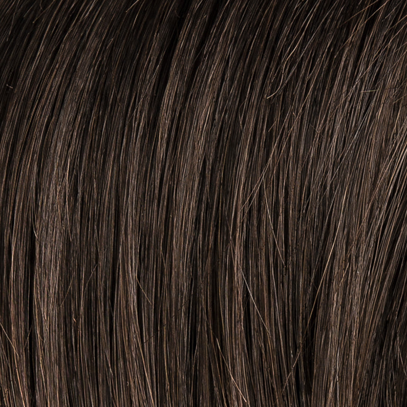 Ellen Wille Sparkle Deluxe in Espresso, profile view showing the deep dark shade on the long wavy wig.