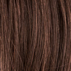 Esprit Small Soft in Dark Chocolate by Ellen Wille, side profile displaying the deep brown tone on the mid-length synthetic wig.