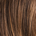 Sparkle Deluxe in Chocolate by Ellen Wille, front view showing the rich dark brown on the long flowing synthetic wig.