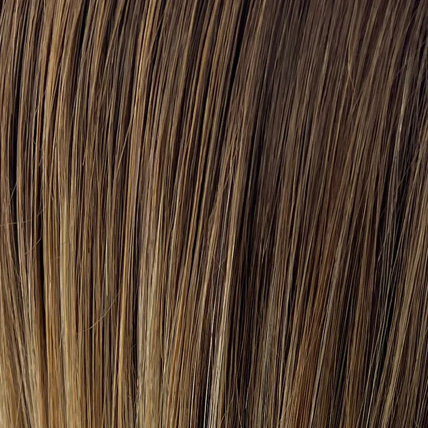 Gisela Mayer Hi Beso in Bernstein Balayage, side profile highlighting the warm golden gradient on the long heat-resistant wig.