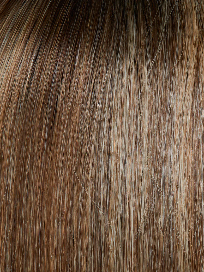 Gisela Mayer Prime Bob Lace HH Small in 10-20-27-6 warm shade, front-facing view showing the fringe styling freedom and natural hairline.