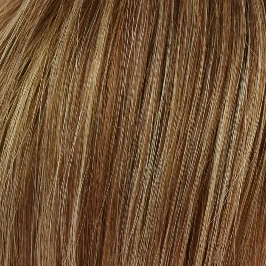 Sun Vega in Dark Blond Rooted by Gisela Mayer, three-quarter angle showing the dimensional blonde on the short sporty wig.