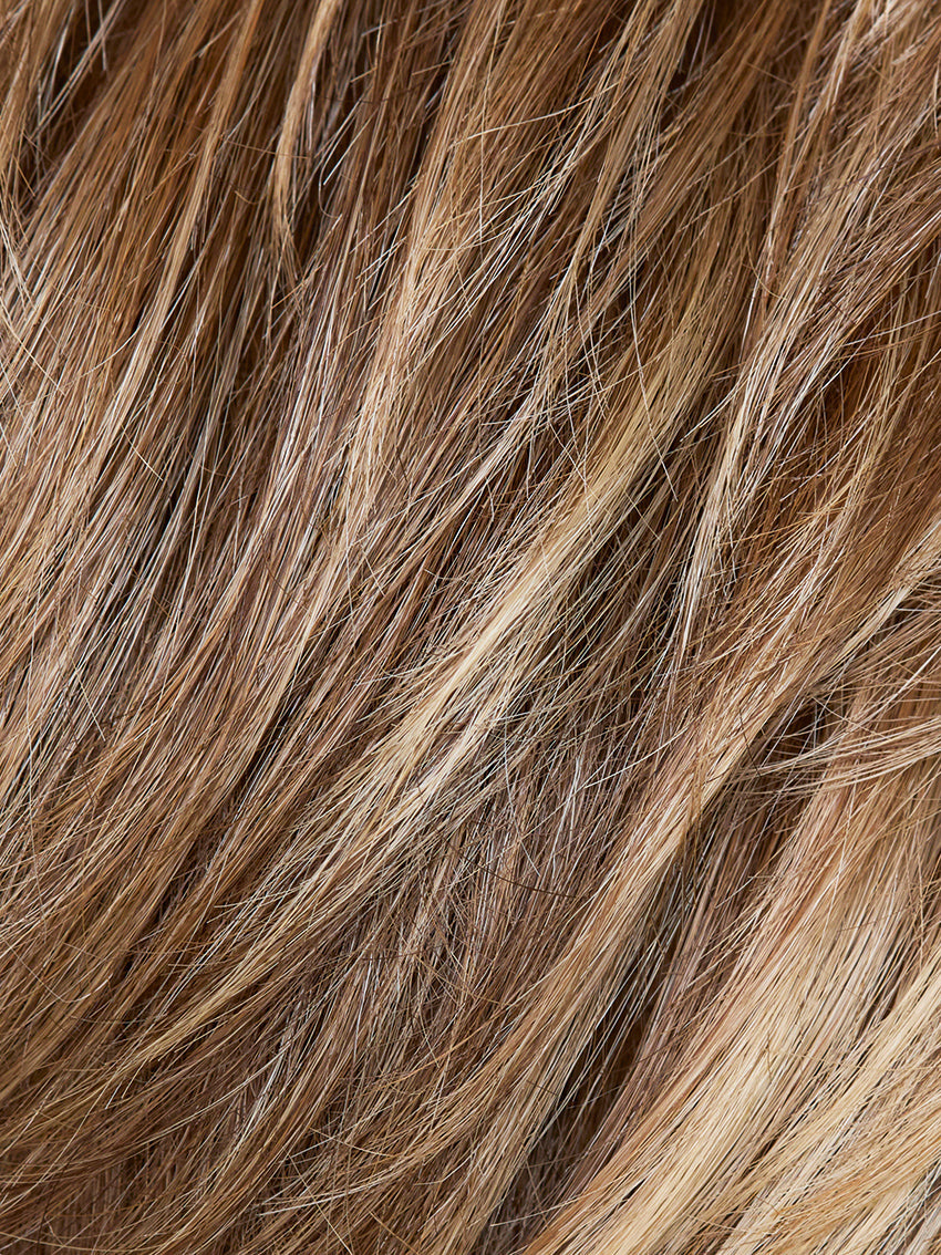 Duo Athens Deluxe by Gisela Mayer in warm shade, side view showing the natural-looking tone on the short semi-natural wig.