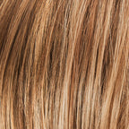 Ellen Wille Novel Deluxe in Light Bernstein, side view showing the warm golden tone on the short heat-resistant synthetic wig.