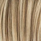 Icone Small Deluxe in Dark Sand by Ellen Wille, profile view showing the natural sandy shade on the sleek mid-length wig.