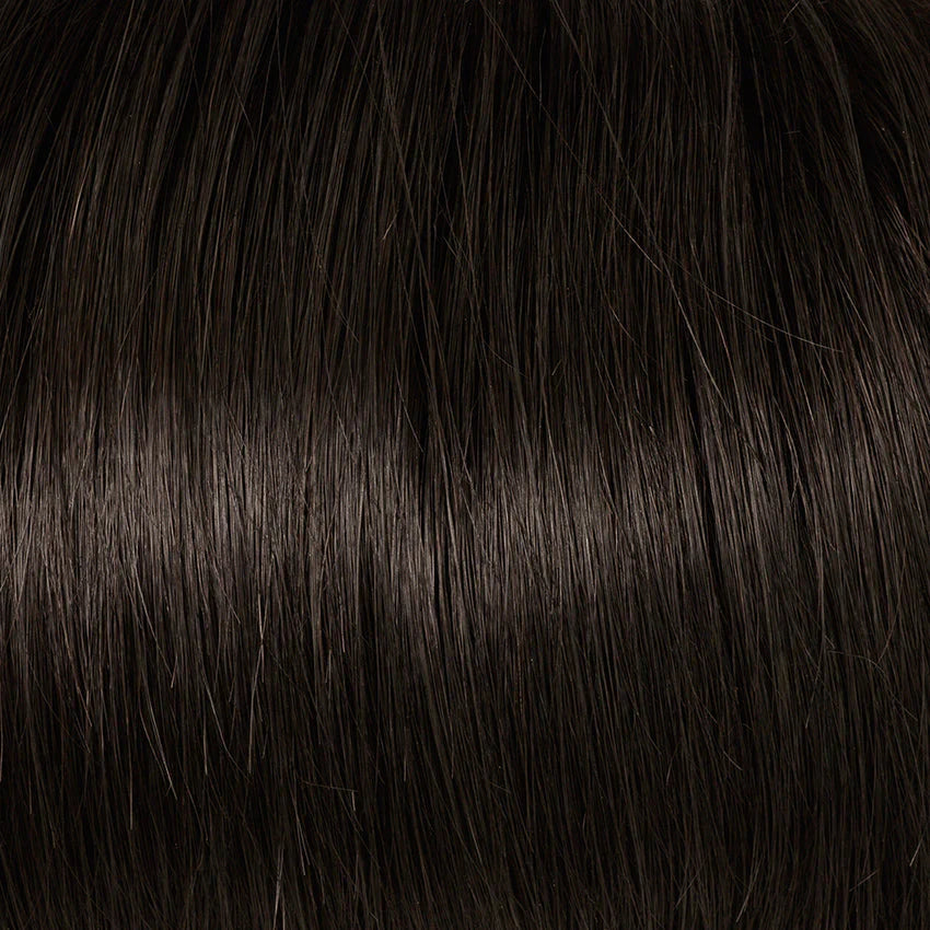 Hi Beso in 1B black by Gisela Mayer, front view showing the long sleek synthetic wig and natural-looking finish.