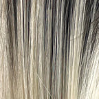 Gisela Mayer Hi Beso in Pearl Blond Balayage, three-quarter angle showing the cool pearl blonde tone on the long elegant wig.