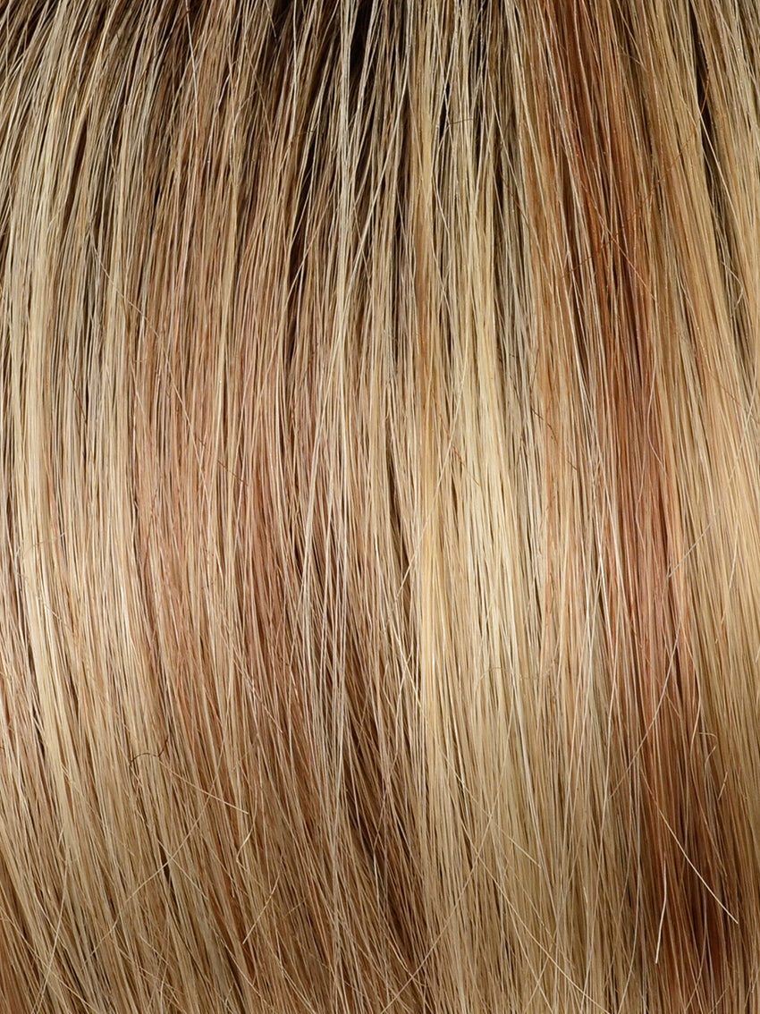 Duo Athens Deluxe by Gisela Mayer in dark shade, three-quarter angle showing the deep colour on the short natural blend wig.