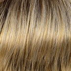 Gisela Mayer Sun Vega in Golden Mix Blond, side view showing the warm golden blonde on the modern short cut wig.