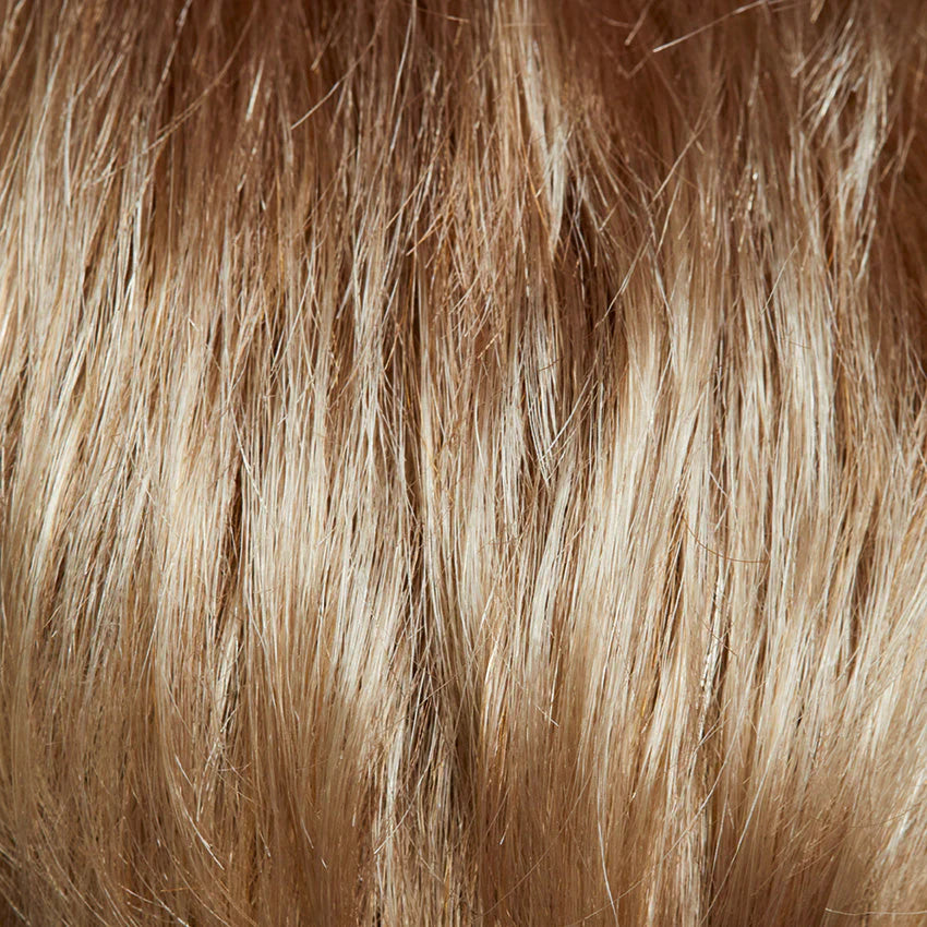 Gisela Mayer High End Sharon Large in dark shade, three-quarter view showing the deep colour on the wavy large cap wig.