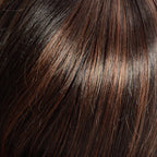 Gisela Mayer Sun Vega in Chocolate Hazelnut, three-quarter view showing the warm brown tone on the short dynamic wig.