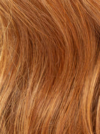 Gisela Mayer Magic Coco Small in Copper Red Rooted shade, side profile showing the vibrant colour and structured mid-length bob.