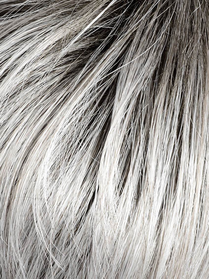 Magic Spicy in Snow Mix Rooted by Gisela Mayer, front-facing view displaying the light icy tones on the dynamic mid-length synthetic wig.