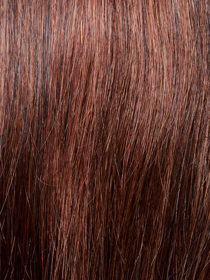 Euro Gold by Gisela Mayer in Auburn Mix, side view demonstrating the smooth finish and elegant mid-length shape.