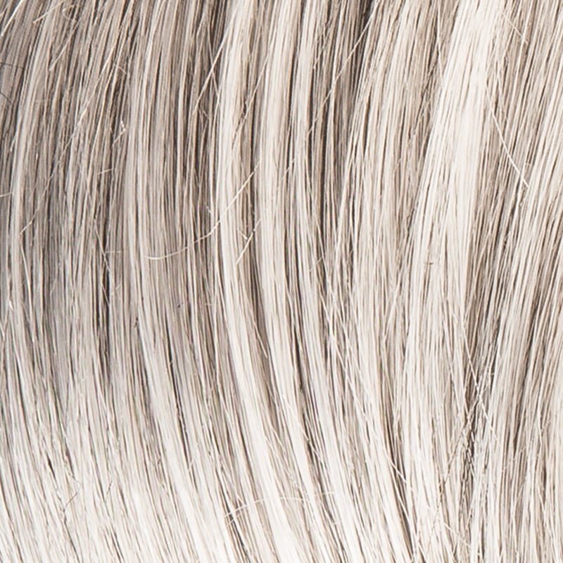 Ellen Wille Icone Small Deluxe in Snow, front-facing view displaying the light blonde icy tone on the polished mid-length synthetic wig.