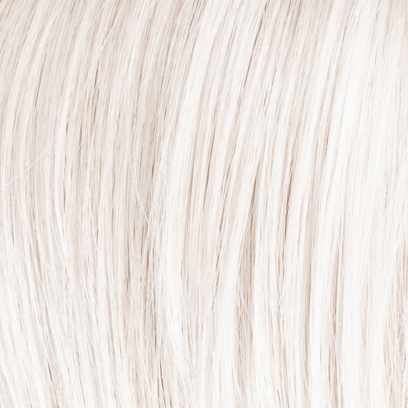 Harmony Soft in White by Ellen Wille, front view showing the pure white tone on the short medical comfort synthetic wig.