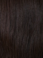 Gisela Mayer Remy Page Long, three-quarter view showing the dynamic mid-length bob silhouette and natural hair movement.
