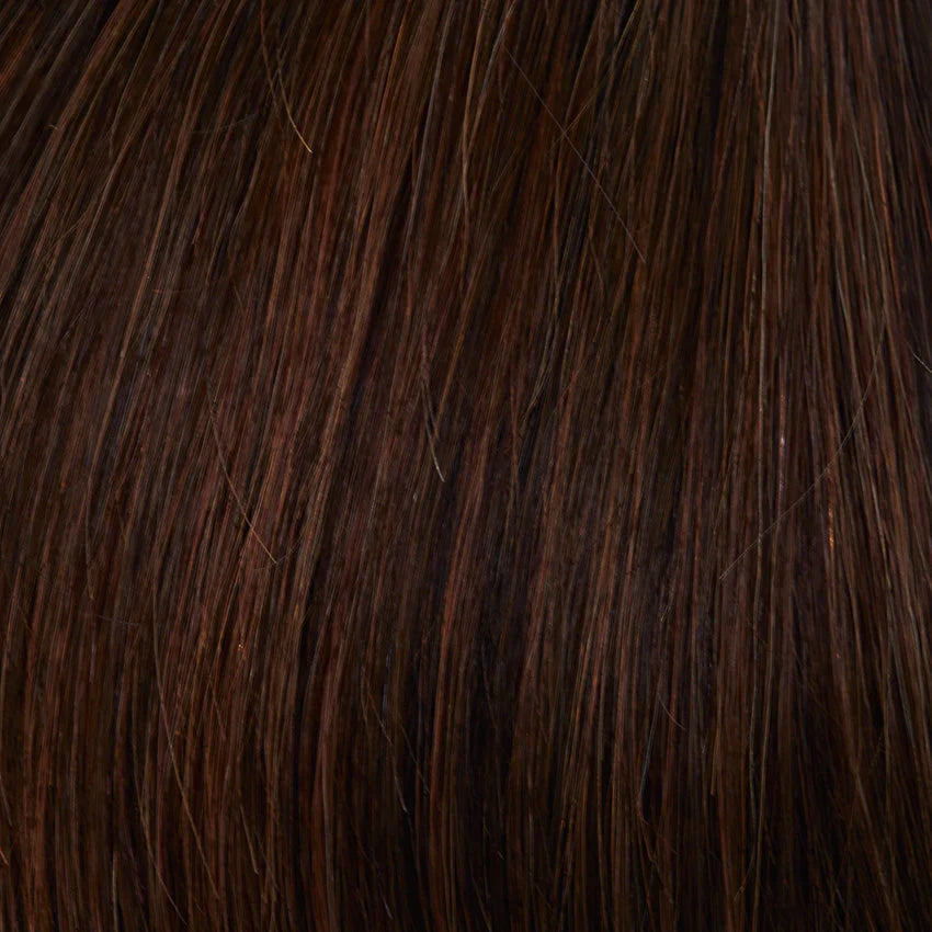 Gisela Mayer Glamour HH Small, profile view showing the long natural hair movement and small cap construction.
