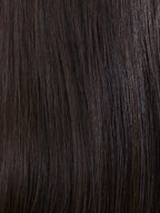 Gisela Mayer Euro Como in Dark Brown, three-quarter view showing the rich dark brown on the mid-length Euro Human Hair wig.