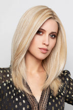 Debbie HH wig by Gisela Mayer, side view showing the long natural hair and elegant graduated 52 cm style.