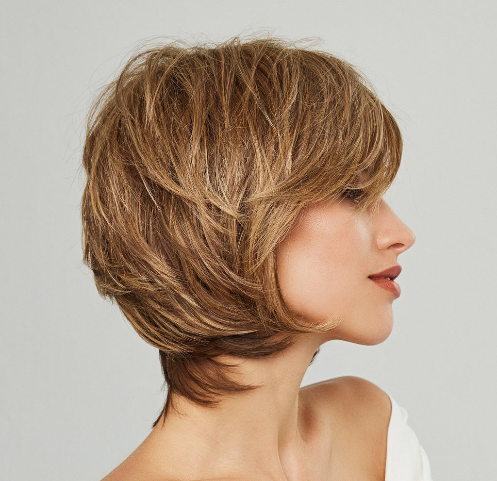 Gisela Mayer Duo Whitney, side view showing the short elegant silhouette and natural-looking semi-natural finish.