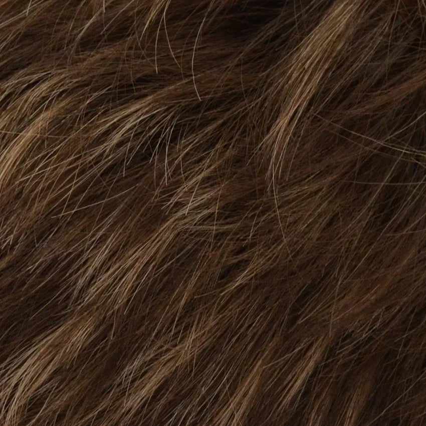 Anna Mono Lace in GM8-14 warm blonde by Gisela Mayer, side view showing the harmonious wavy volume and realistic scalp appearance.