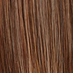Leilah Mono Small in Hazelnut Mix by Gisela Mayer, front view showing the warm hazelnut shade on the short synthetic wig.