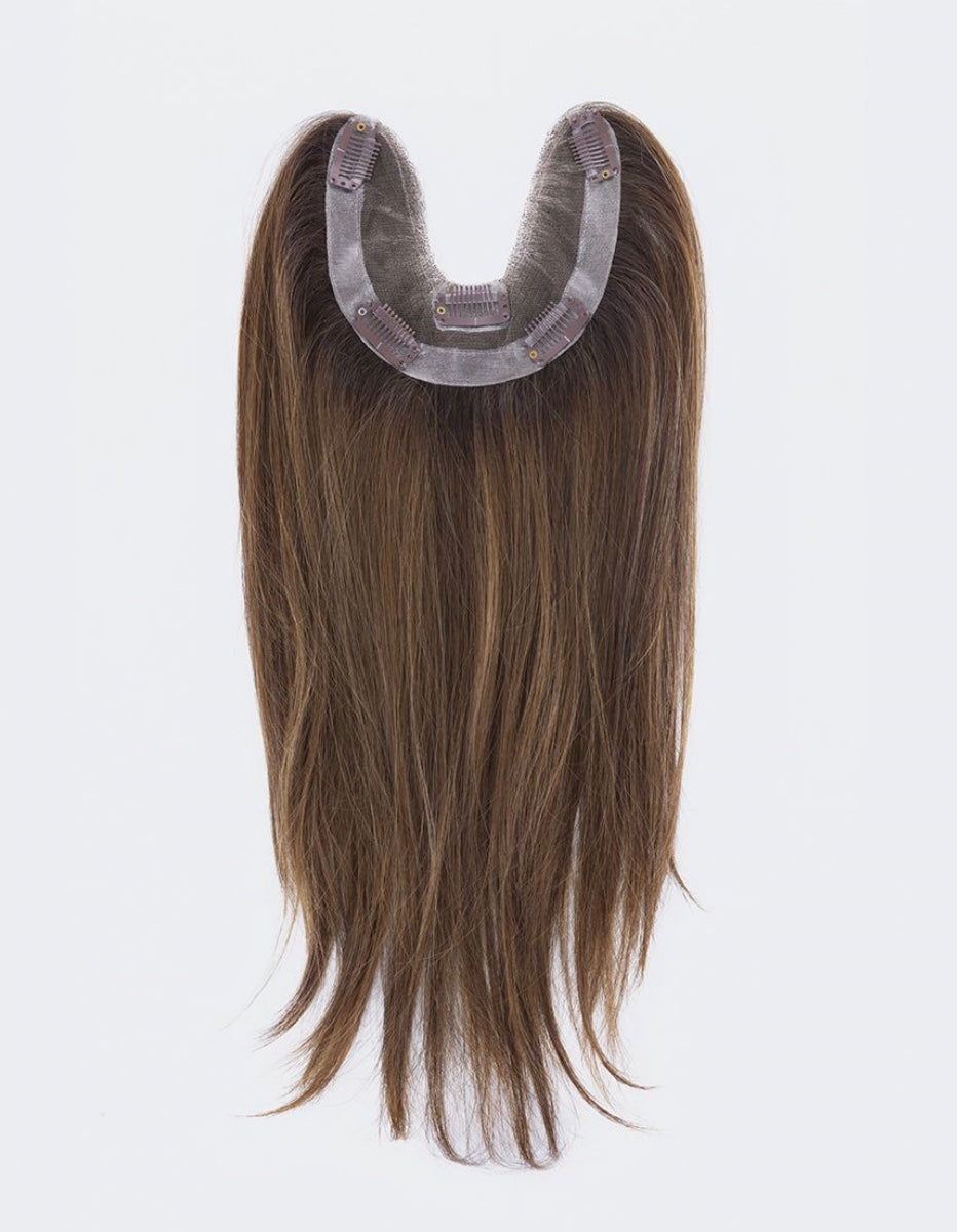 Ellen Wille Ultima topper top view on head - discreet clip-on hair filler for thinning areas