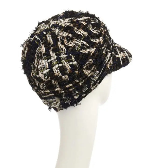 Boho Coco cap by Christine Headwear three-quarter view - boho summer hat for sensitive scalps