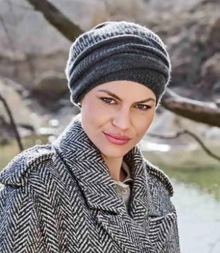 Christine Headwear Val d'Isère bonnet side view - winter head covering for alopecia