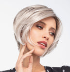 Top Part Cover hair topper by Gisela Mayer worn on model - angled bob synthetic clip-on volumizer