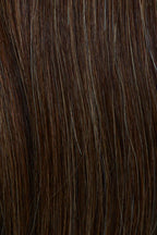 Prime Bob Lace HH Small in L12 dark brown by Gisela Mayer, rear angle showing the clean neckline and balanced bob silhouette.