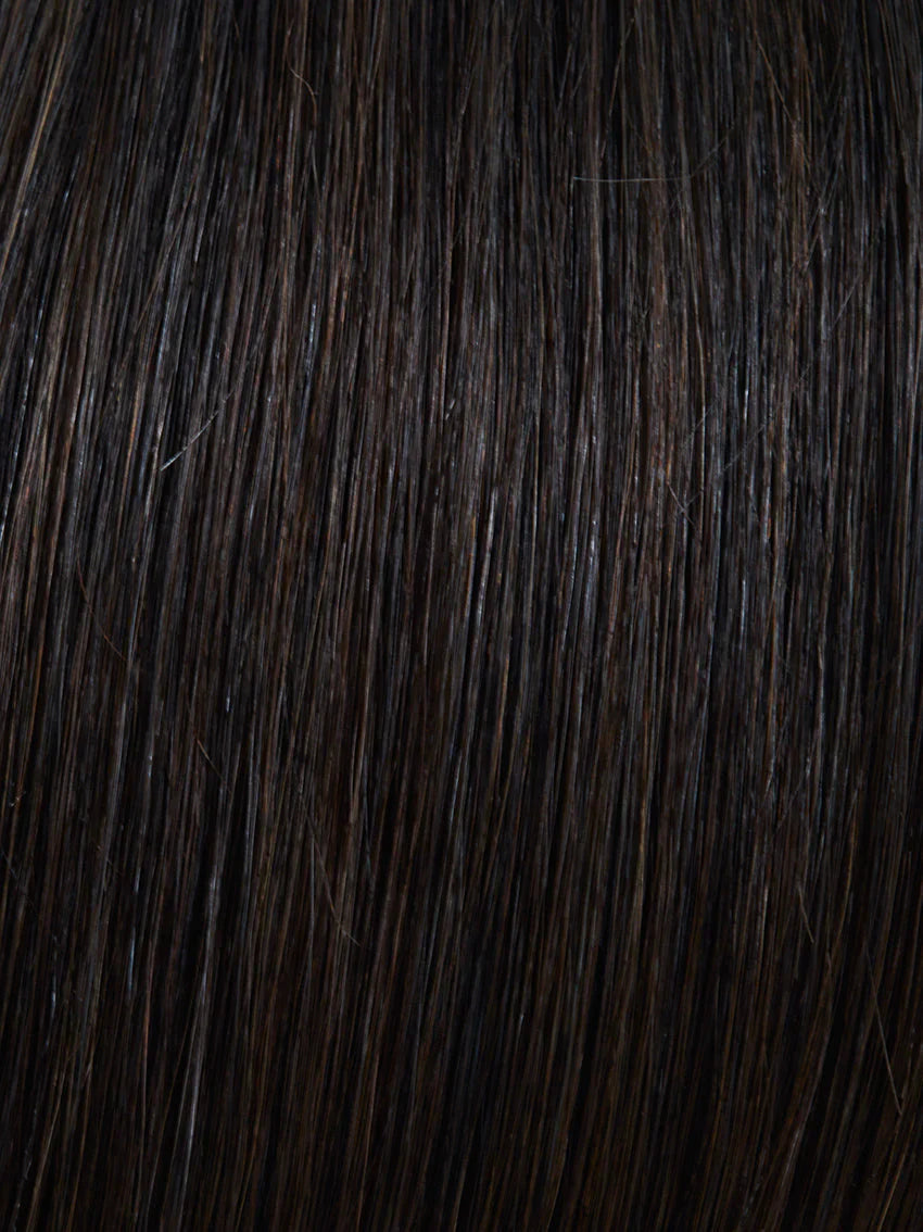 Gisela Mayer Prime Page Lace HH Large wig in L4 dark shade, side view highlighting the clean mid-length cut and natural hair texture.