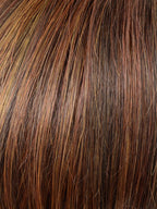 Duo Page by Gisela Mayer in warm shade, side view showing the natural-looking tone on the mid-length semi-natural wig.