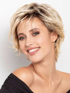 Perruque femme Sun Limit, courte et volumineuse, élégante et naturelle, parfaite pour camoufler la pelade et l’alopécie.