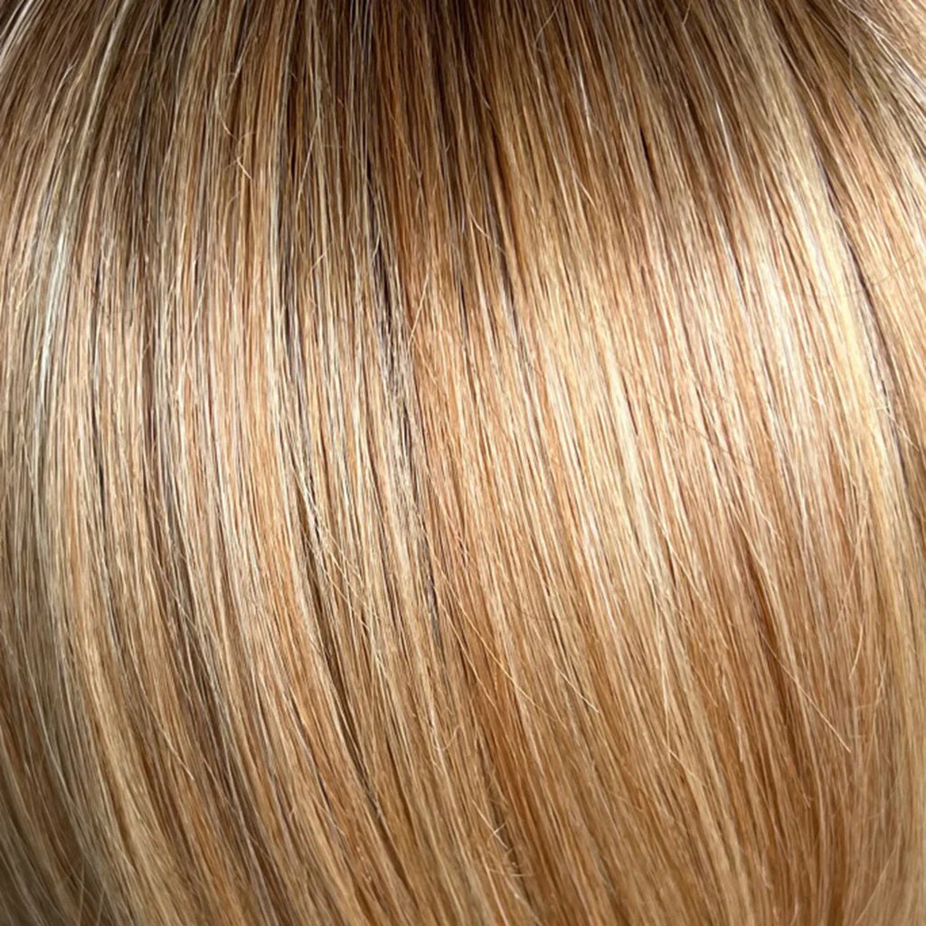 Gisela Mayer Supreme Moda, rear view showing the full long length and smooth refined finish of the semi-natural wig.