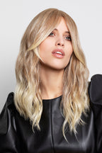Top Curly Long hair topper by Gisela Mayer in light blonde - long curly clip-on volumizer with fringe