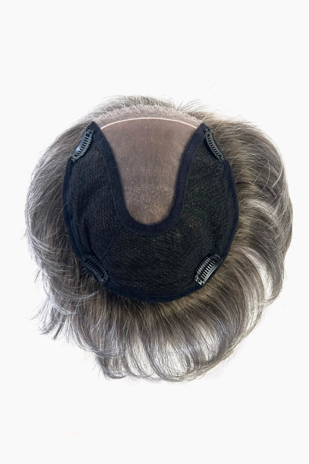 Ultra Light Topper by Gisela Mayer worn on model - lightweight clip-on hair volumizer integration