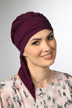 Amy Mousseline bonnet by Lidia Création in neutral tone - gentle draping fabric for sensitive scalps