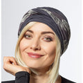 Bonnet élégant avec bandeaux amovibles, effet plissé, parfait pour pelade ou chute de cheveux après chimio.