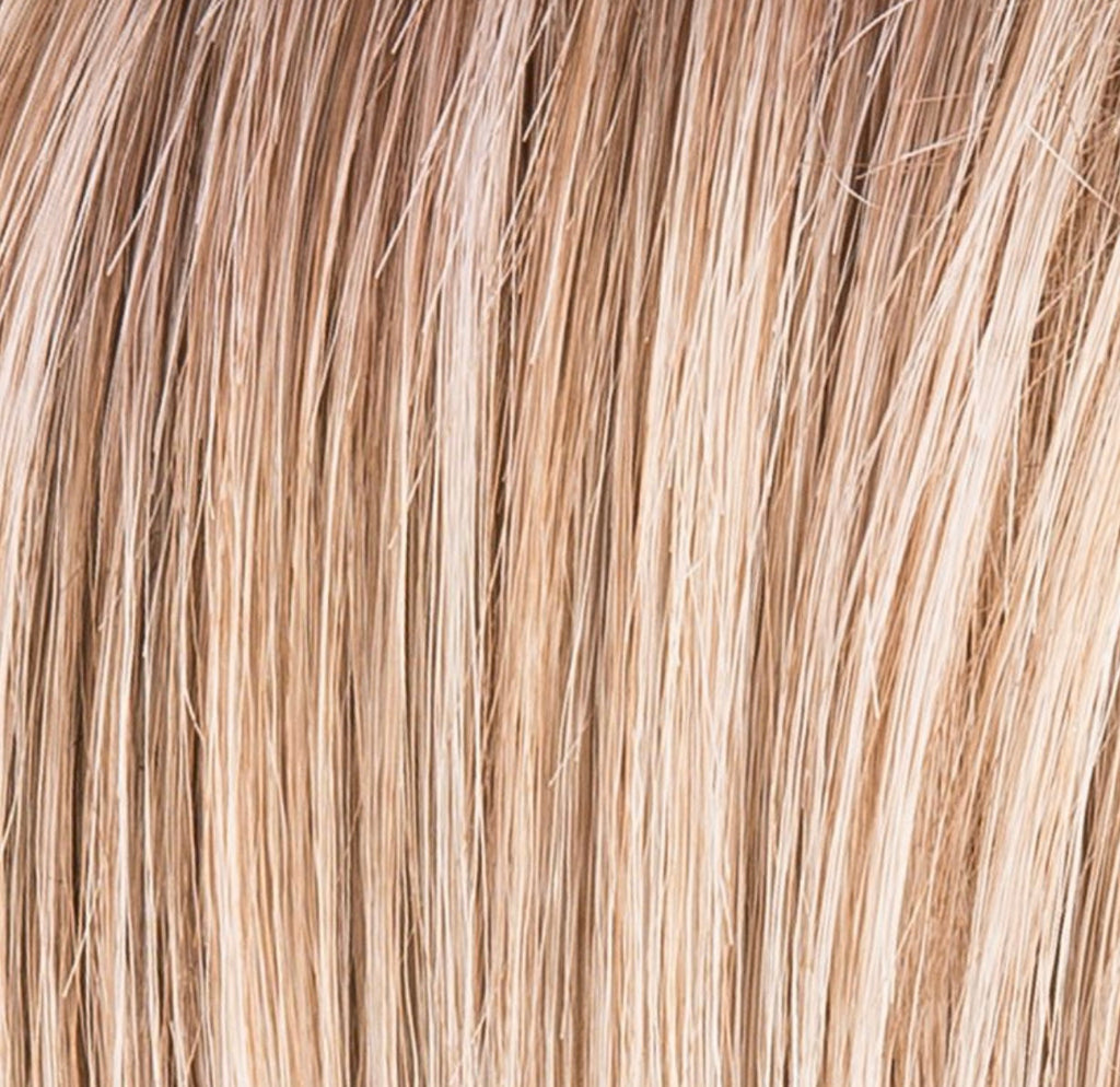 Treasure Soft in Candy Blonde Lighted by Ellen Wille, front view showing the vibrant candy blonde on the mid-length synthetic wig.
