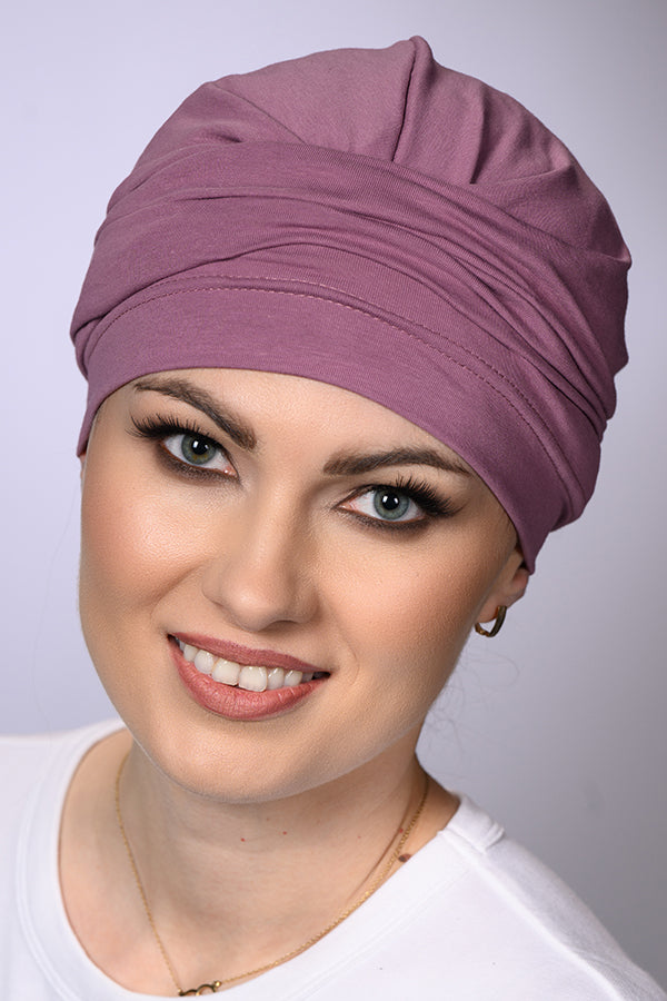 Catherine Coton Premium by Lidia Création in kaki green - hypoallergenic cotton bonnet for hair loss