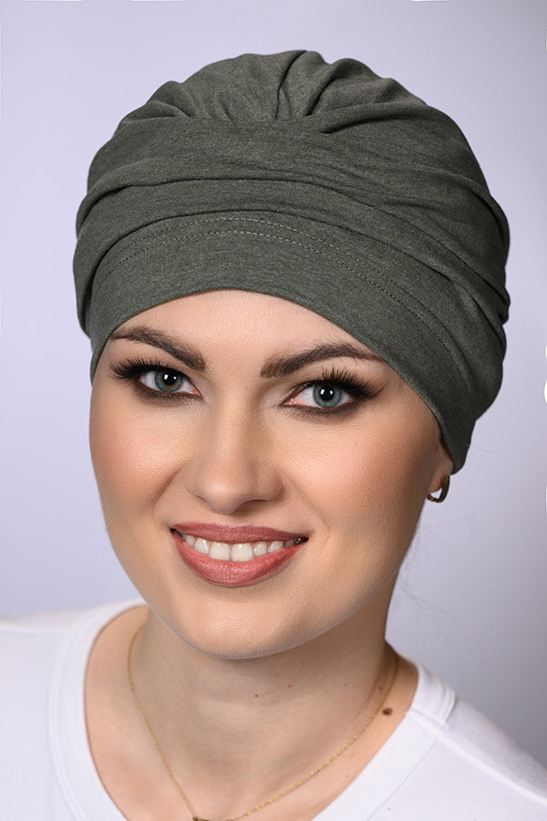 Catherine Coton Premium bonnet by Lidia Création side view - ultra-soft premium cotton hat for alopecia