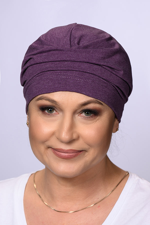 Catherine Coton Premium by Lidia Création in teal blue - breathable premium cotton bonnet for hair loss