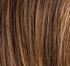 Ellen Wille Fantasy Deluxe in Chocolate Rooted, front view showing the rich brown shade on the long flowing heat-resistant wig.