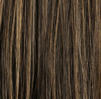 Ellen Wille Treasure Soft in Coffee Brown Lighted, side view showing the warm coffee brown tone on the mid-length Hair Society wig.