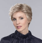 Front view of the Ellen Wille Alba Comfort short wig, showcasing its sleek layered cut and polished style for women.