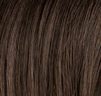 Whisper Comfort in Espresso Mix by Ellen Wille, side view showing the deep dark tone on the mid-length heat-resistant wig.