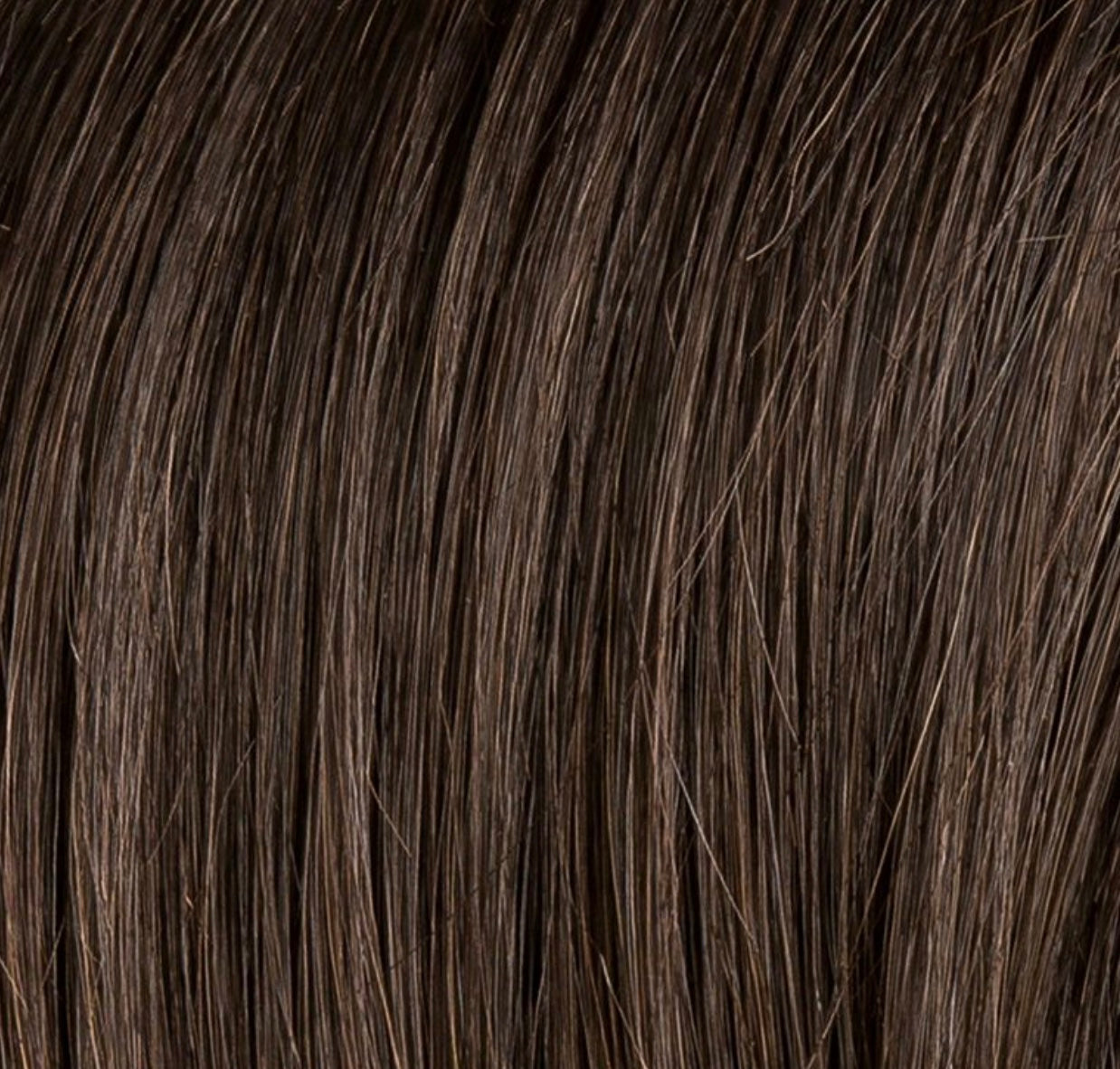 Whisper Comfort in Espresso Mix by Ellen Wille, side view showing the deep dark tone on the mid-length heat-resistant wig.