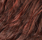 Ellen Wille Keira in Hot Chilli Rooted, side view showing the vibrant copper red tone on the short feathered wig.